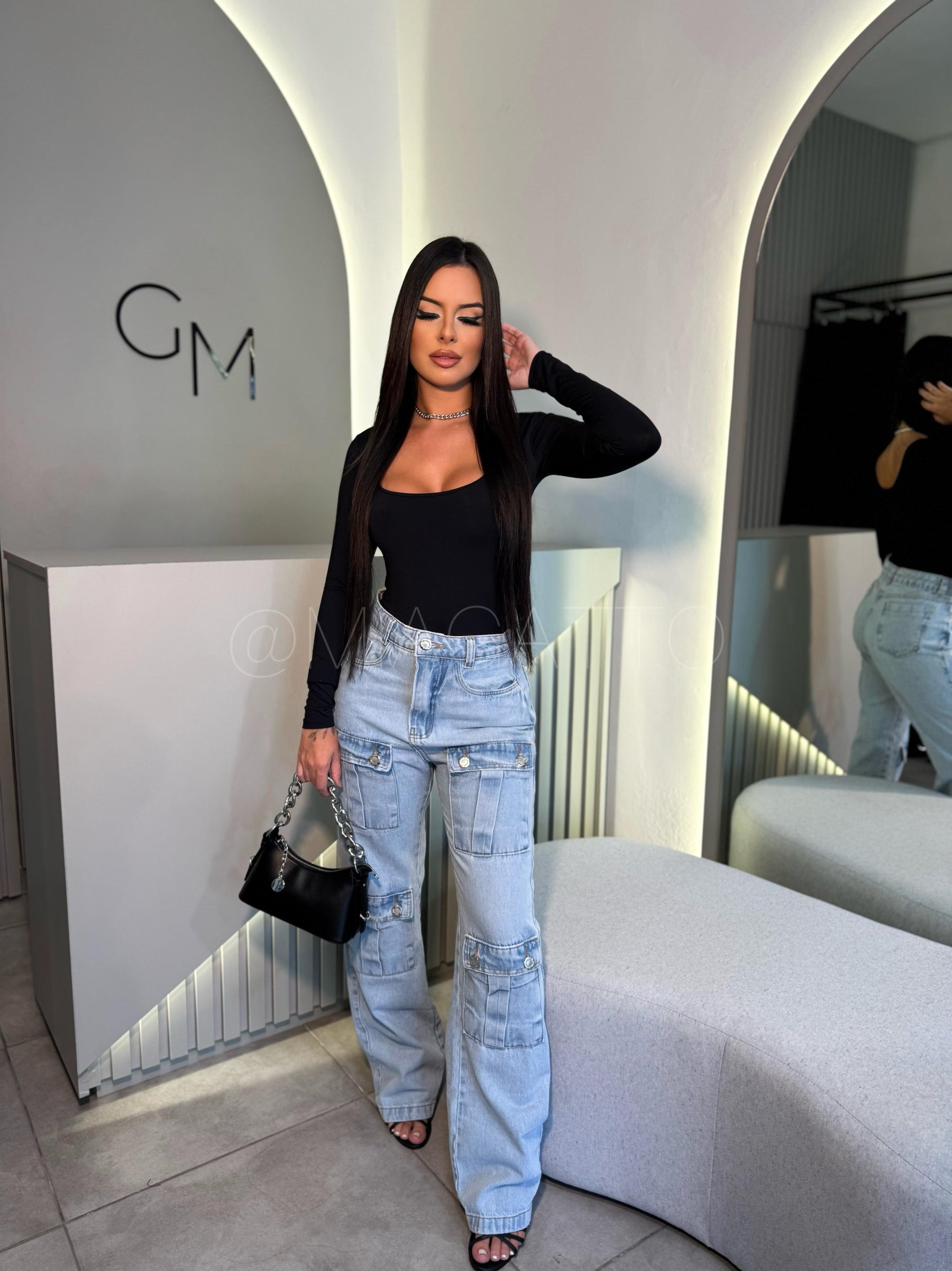 Calça Cargo Jeans