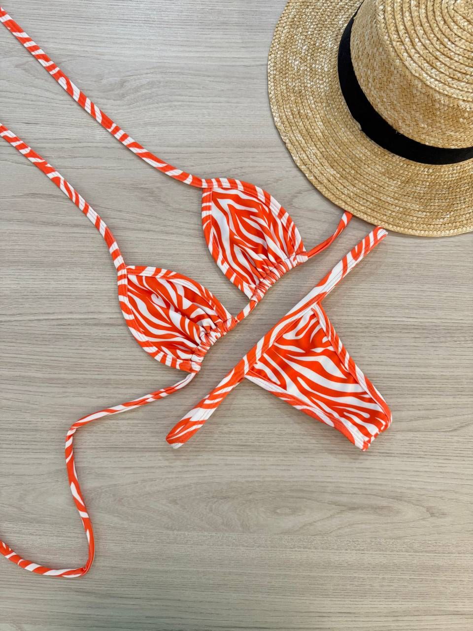 Biquíni Fita Zebra Laranja