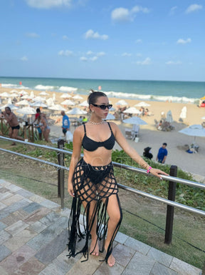 Saida Macramê Preto
