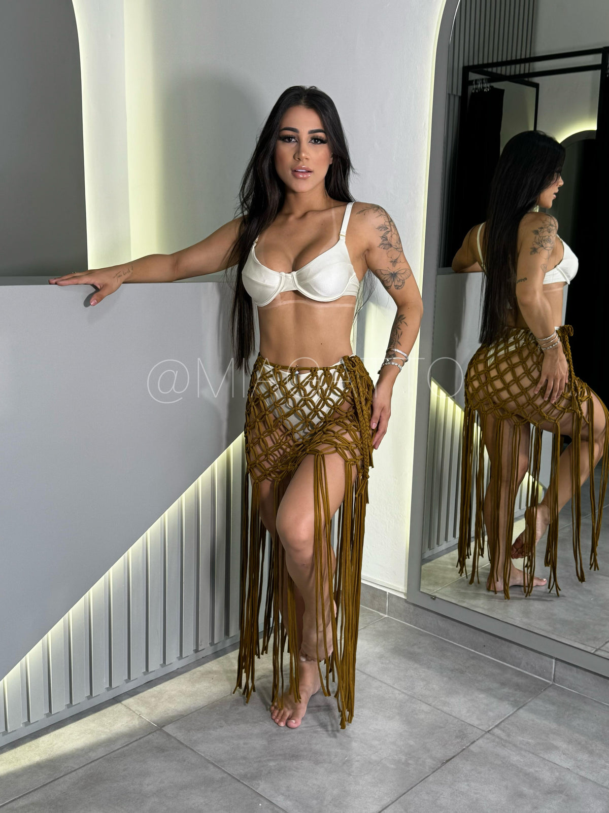 Saida Macramê Marrom
