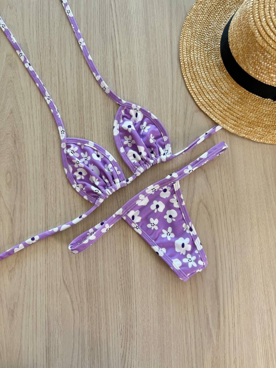 Biquíni Fita Flor Lilas